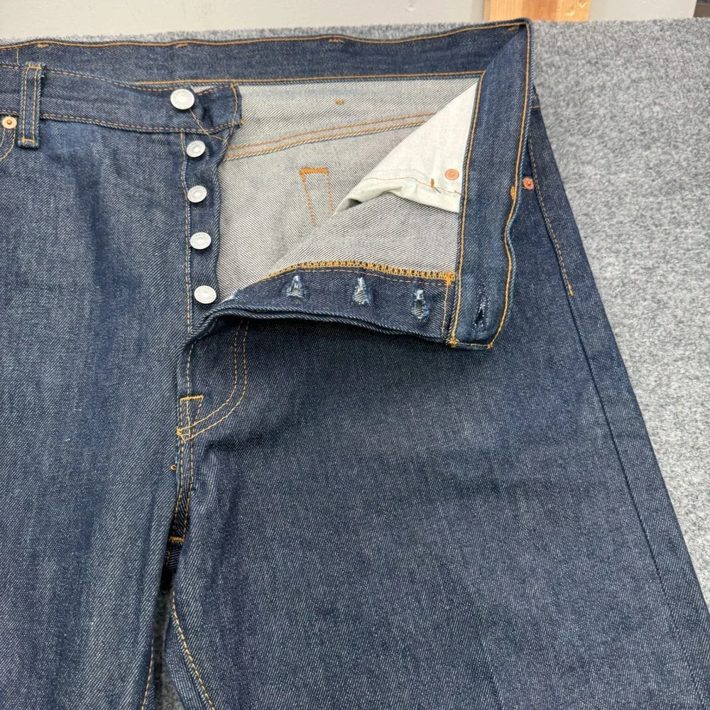 Levi's 501 Original Fit Jeans Mens 38x34 Dark Wash Indigo Denim Workwear